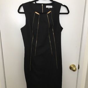 Calvin Klein Zipper Sleeveless Sheath Dress